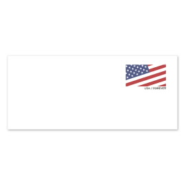 Diagonal U.S. Flag Stamped Envelope #10 Stamped Envelopes (WAG)