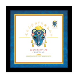 Lunar New Year: Year of the Rat Framed Stamp Art
