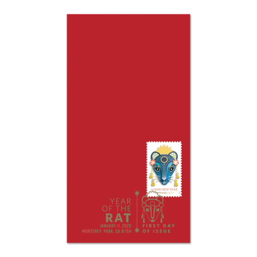 Lunar New Year: Year of the Rat Ruby Red Money Envelope w/Cancel