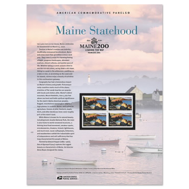 Maine Statehood American Commemorative Panel