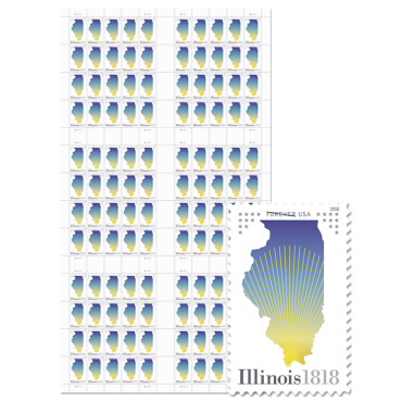 illinois statehood press sheet usps com usps press sheets