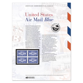 United States Air Mail Blue American Commemorative Panel