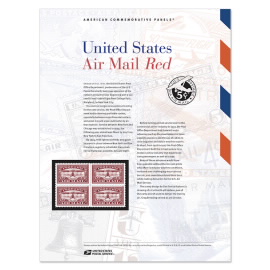 United States Air Mail Red American Commemorative Panel