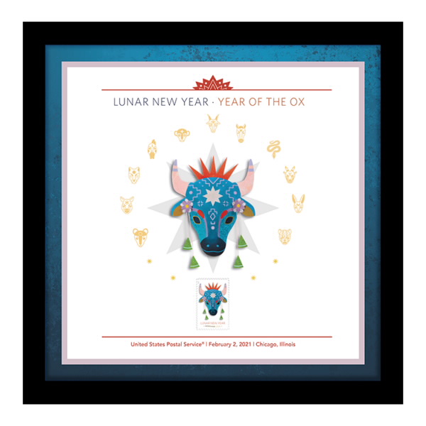 Lunar New Year Year of the Ox Framed Stamp