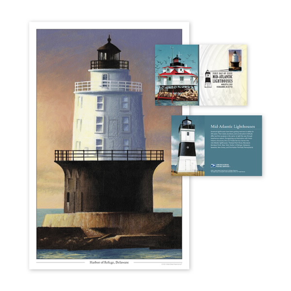 MidAtlantic Lighthouses Print (Harbor of Refuge, Delaware)