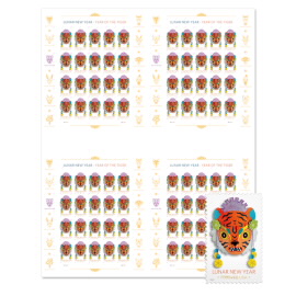 Lunar New Year: Year of the Tiger Press Sheet without Die-Cuts