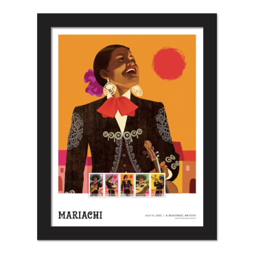 Mariachi Framed Stamps - Violin Player