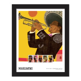 Mariachi Framed Stamps - Trumpet Player