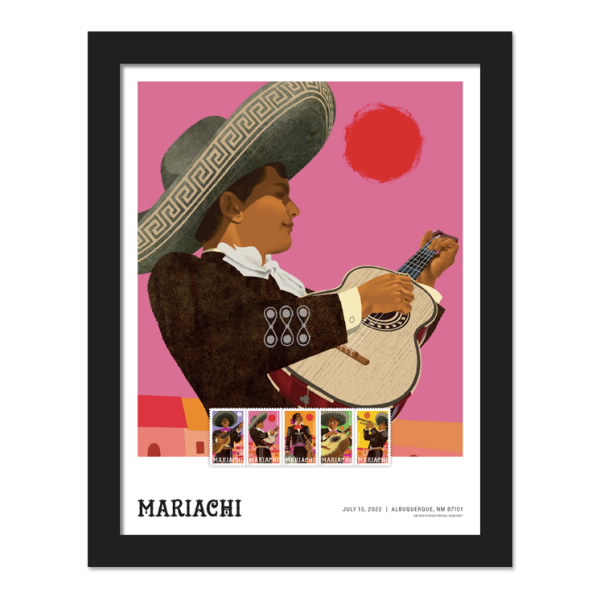 Mariachi Framed Stamps, Vihuela Player