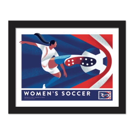Women's Soccer Framed Stamp