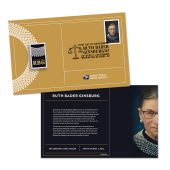 Ruth Bader Ginsburg Stamp Pin with Cancellation Card image