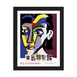 Roy Lichtenstein Framed Stamps - Portrait of a Woman