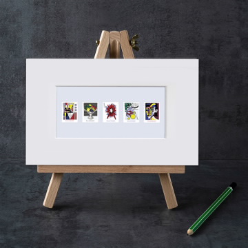 Roy Lichtenstein Matted Stamps