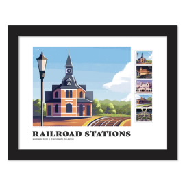 Railroad Stations Framed Stamps - Point of Rocks, MD
