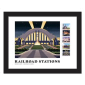 Railroad Stations Framed Stamps - Cincinnati, OH image