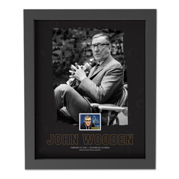 John Wooden Framed Stamp