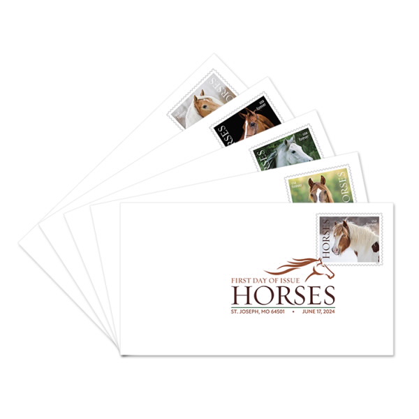 Horses Digital Color Postmark