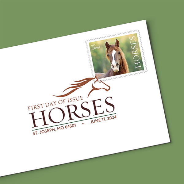 Horses Digital Color Postmark