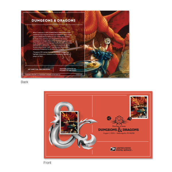 Dungeons & Dragons Stamp Pin with Cancellation Card, Red Dragon