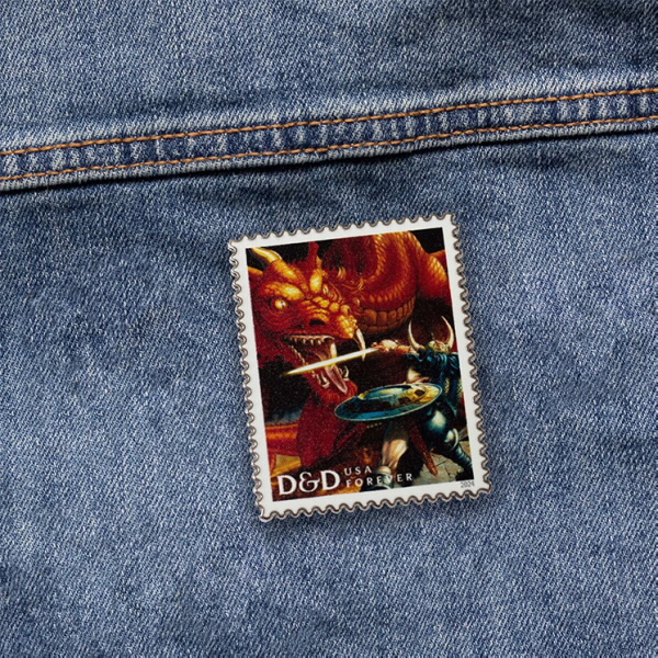 Dungeons & Dragons Stamp Pin with Cancellation Card, Red Dragon