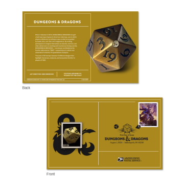 Dungeons & Dragons Stamp Pin with Cancellation Card, D20 Die