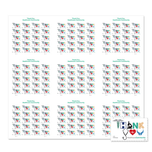 Thank You, Healthcare Community Press Sheet without Die-Cuts