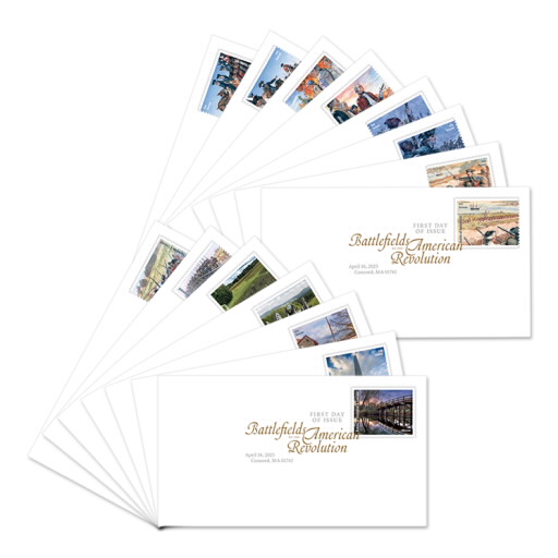 Battlefields of the American Revolution Digital Color Postmarks