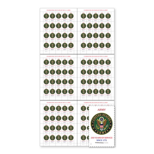 U.S. Army 250th Press Sheet with Die-Cuts