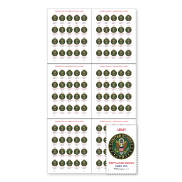 U.S. Army 250th Press Sheet without Die-Cuts