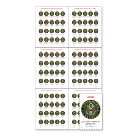 U.S. Army 250th Press Sheet without Die-Cuts