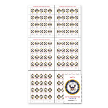 U.S. Navy 250th Press Sheet with Die-Cuts