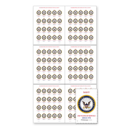 U.S. Navy 250th Press Sheet without Die-Cuts