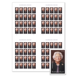 Barbara Bush Press Sheet without Die-Cuts