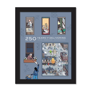 250 Years of Delivering Framed Stamps