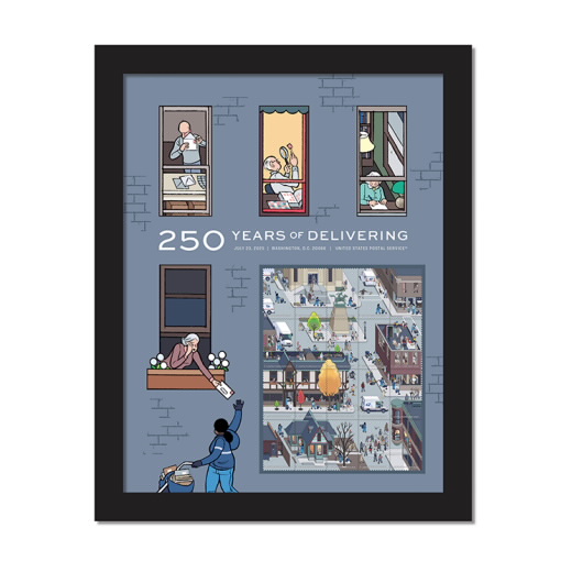 250 Years of Delivering Framed Stamps
