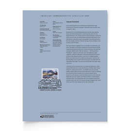 Colorado Statehood American Commemorative Cancellation Page