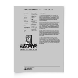 Phillis Wheatley American Commemorative Cancellation Page