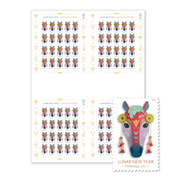 Lunar New Year: Year of the Horse Press Sheet without Die Cuts