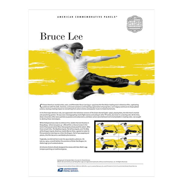 Bruce Lee American Commemorative Panel® | USPS.com