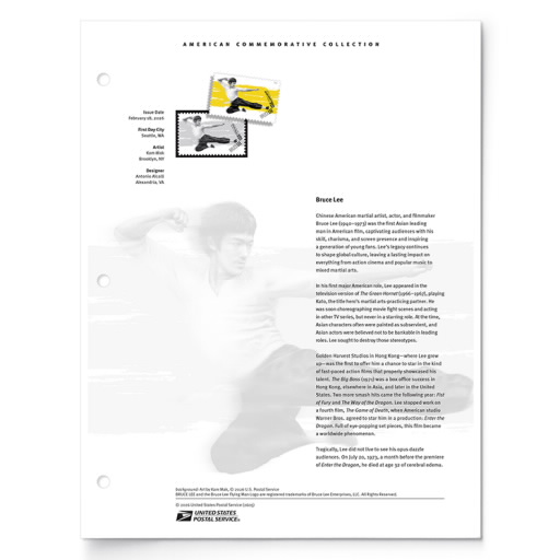 Bruce Lee American Commemorative Collection Page