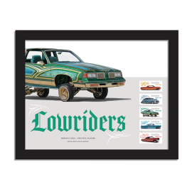 Lowriders Framed Stamp, Green 1987 Cutlass Supreme