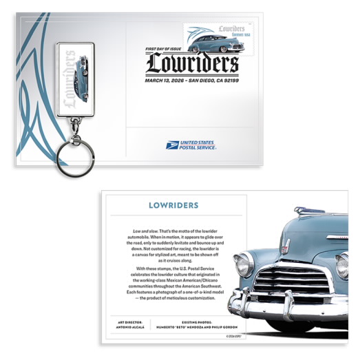 Lowriders Keychain, Blue 1946 Fleetline