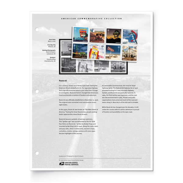 Route 66 American Commemorative Collection Page | USPS.com Route 66 American Commemorative Collection Page | USPS.com