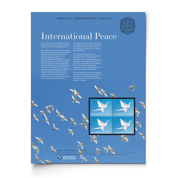 International Peace American Comemmorative Panel® | USPS.com