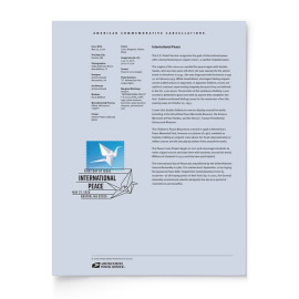 International Peace American Commemorative Cancellation Page