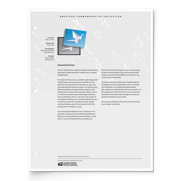 International Peace American Commemorative Collection Page | USPS.com