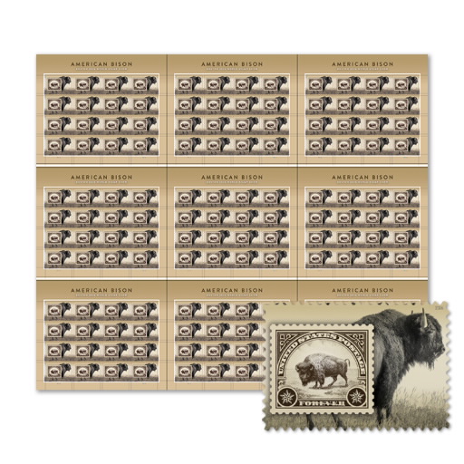 American Bison Press Sheet with Die-Cuts