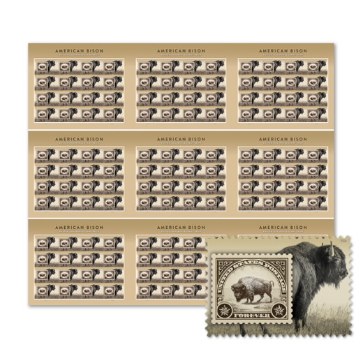 American Bison Press Sheet without Die-Cuts