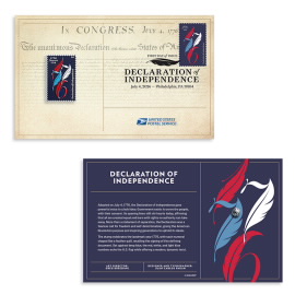 Declaration of Independence Stamp Pin with Cancellation Card