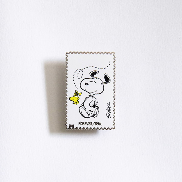Charles M. Schulz Stamp Pin with Cancellation Card